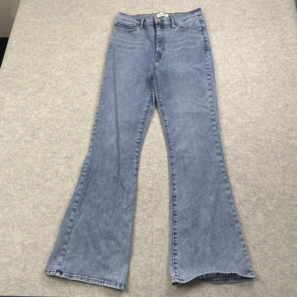 FRAME Jeans Womens 30x30 Blue High Rise Flare Stretch Adagio QPLEF291 Denim